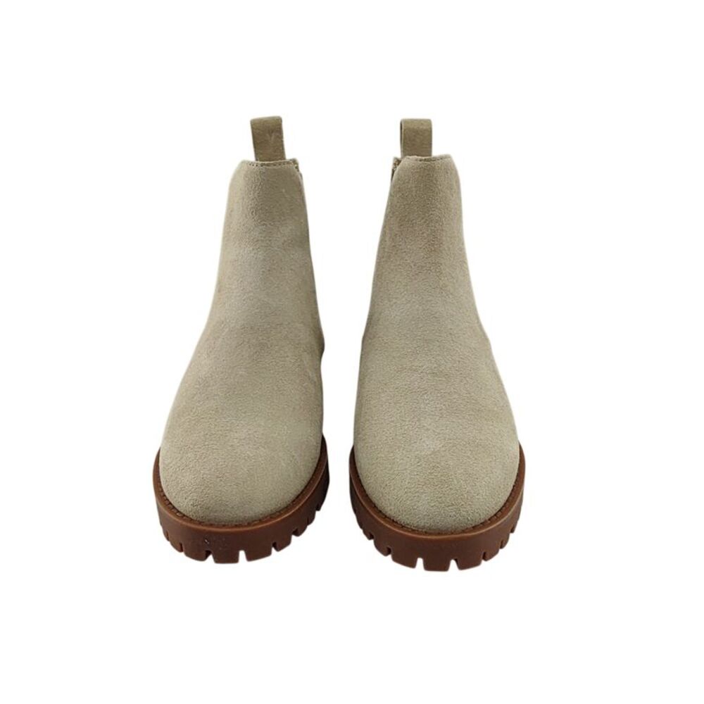 Quince Women Italian Suede Lug Sole Chelsea Boot Almond Shoes 5